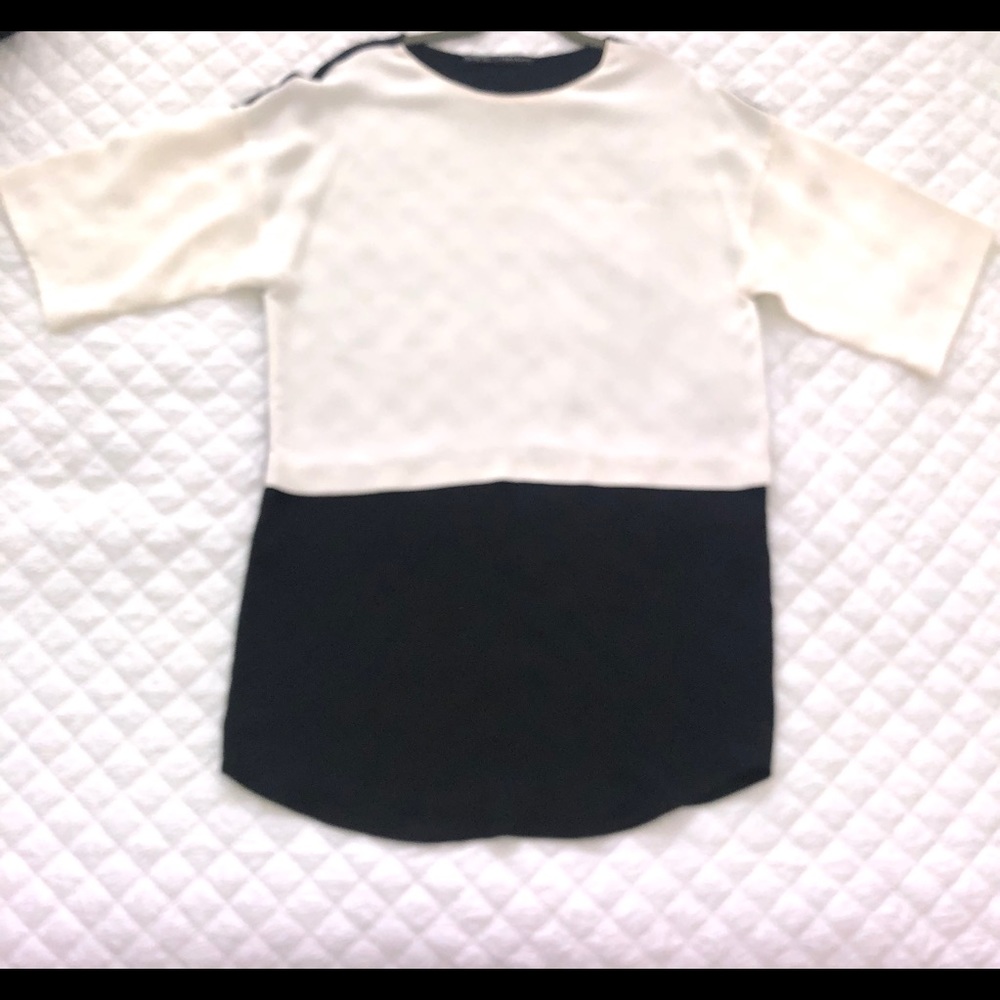 ZARA White & Black midi dress